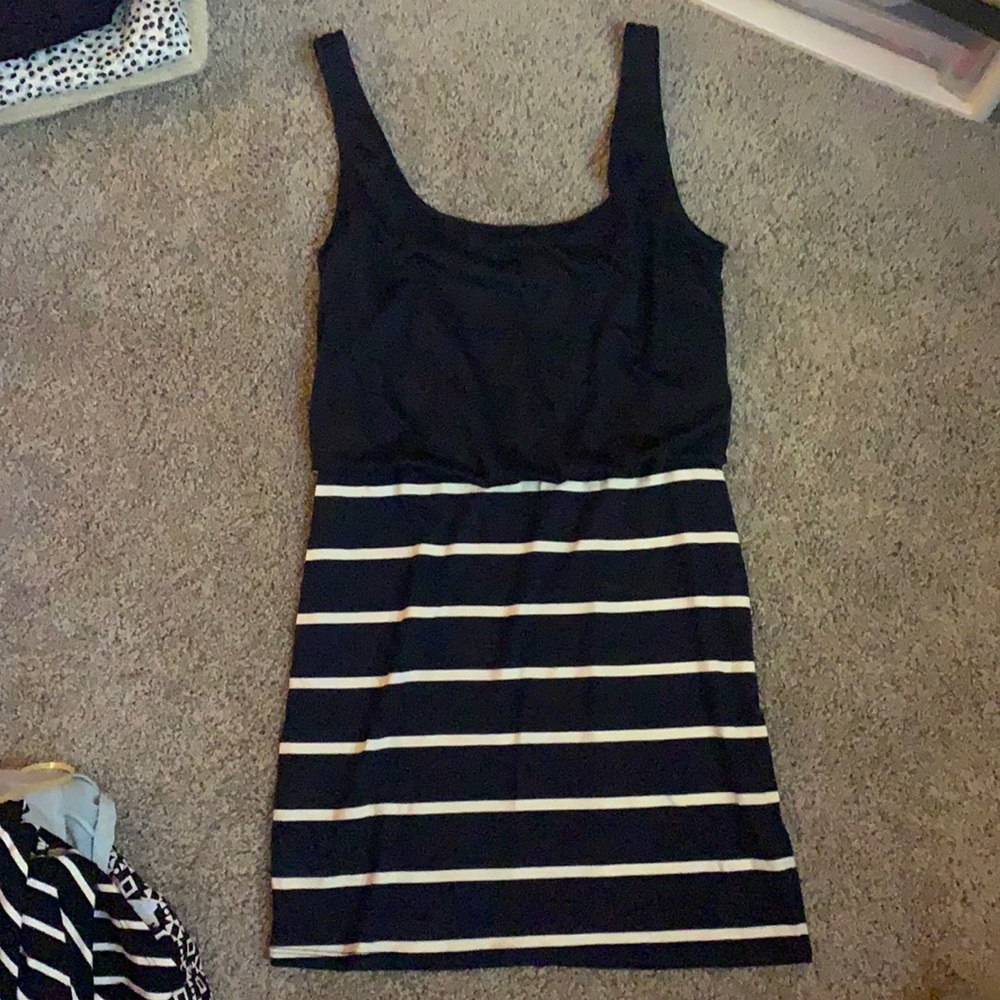 Lord & Taylor Blue stripe mini dress